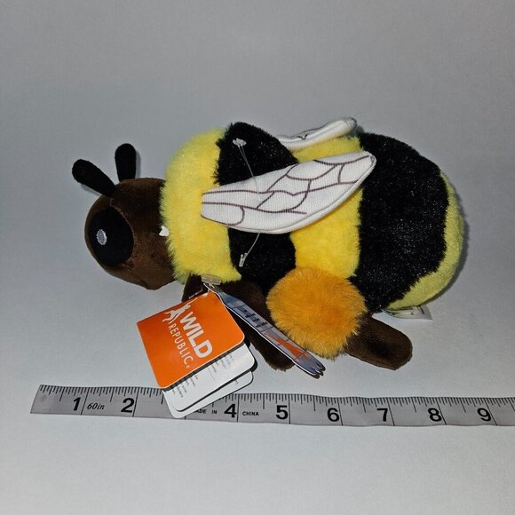 Wild Republic EcoKins Mini Bee Plush 8.5" Black Yellow Bumble Honey Toy w/TAG - Picture 9 of 10